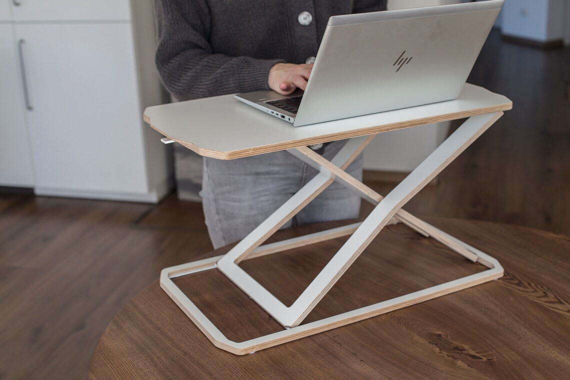 Modern Wood Standing Desk Converter Etsy