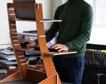 Plywood adjustable standing desk
