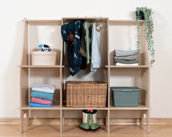 Montessori furniture,Kids Wardrobe,dress up rack,clothing rack