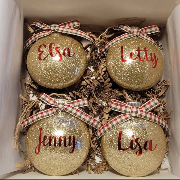 Christmas Name Ornaments Etsy