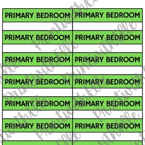 Printable Moving Labels - PRIMARY BEDROOM - for use on Moving Boxes or Shipping Boxes