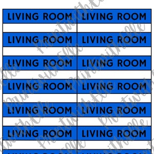 Printable Moving Labels - LIVING ROOM - for use on Moving Boxes or Shipping Boxes