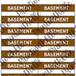 Printable Moving Labels - BASEMENT - for use on Moving Boxes or Shipping Boxes