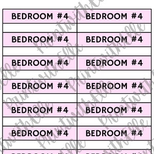 Printable Moving Labels - BEDROOM #4 - for use on Moving Boxes or Shipping Boxes