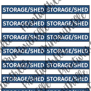 Printable Moving Labels - STORAGE / SHED - for use on Moving Boxes or Shipping Boxes