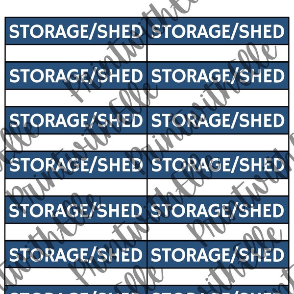 Printable Moving Labels - STORAGE / SHED - for use on Moving Boxes or Shipping Boxes