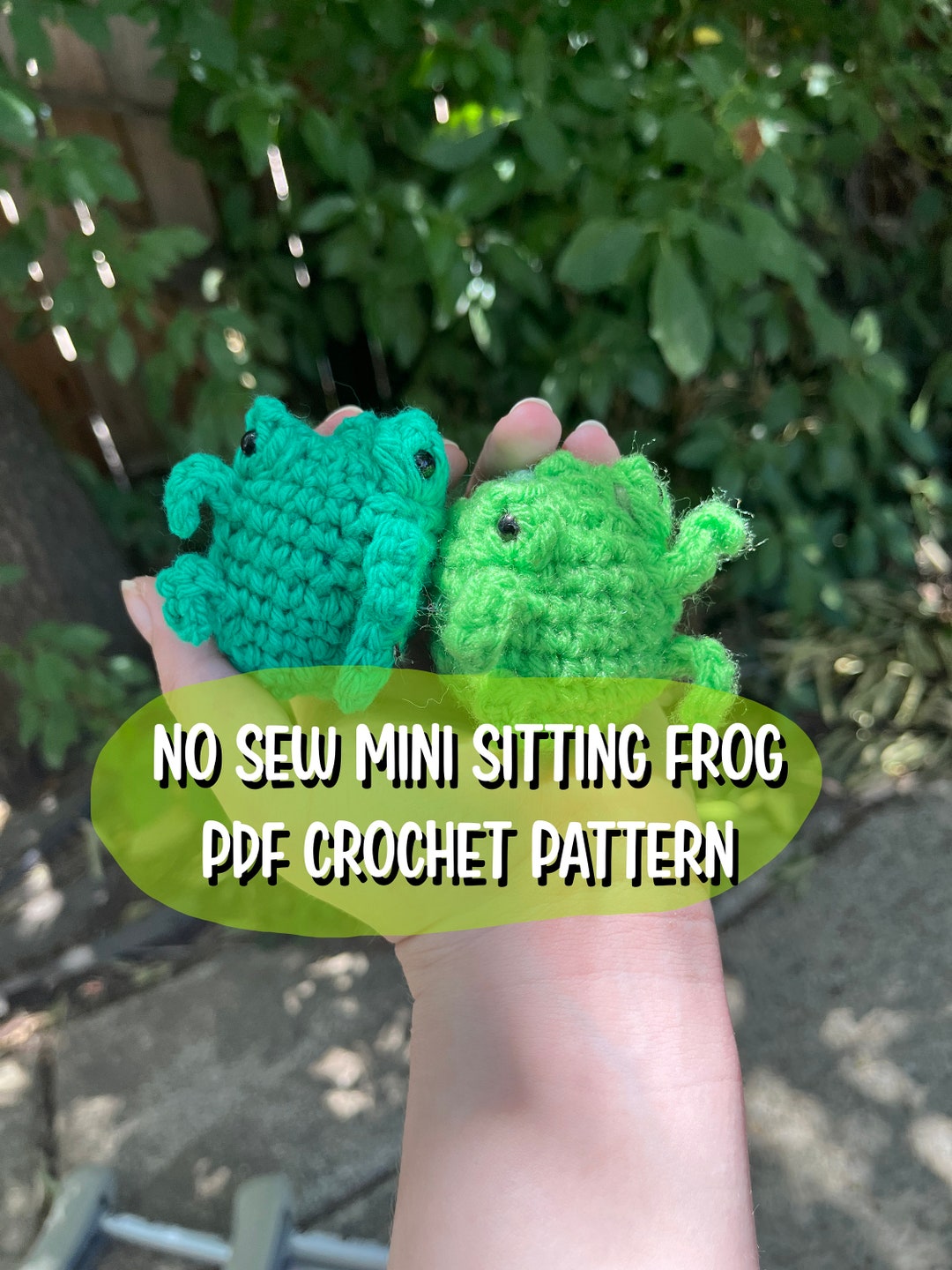 No Sew Frog Amigurumi Crochet Pattern Market Prep Mini Sitting Frog ...