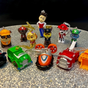 NUEVO Set de Vehículos de la Patrulla Canina Un Regalo Decoración Navideña de Temporada Adornos Colgantes para Árbol de Navidad Adornos de la Película Ryder Skye Rubble Chase Marshall