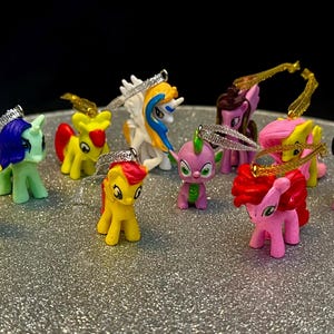 NEW MLP My Little Pony Set Child Friendly Seasonal Christmas Tree Decoration Hanging Character Fun Decor Set Bauble Retro Gift Ornament Toy