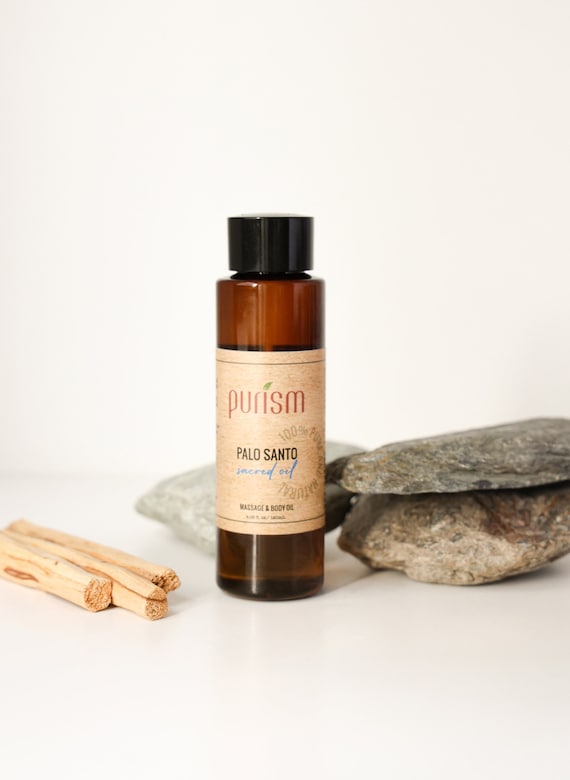 Palo Santo Sacred Massage and Body Oil, Moisturizer and Rejuvenating Pain Relief Oil for Tired and Aching Muscles, Joints, Body and Neck