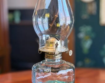 Vintage Clear Glass Oil Lamp, Hong Kong, c. 1960s–1980s