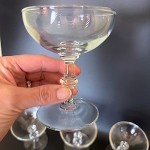 Vintage Glas Champagner Coupés - 6er Set