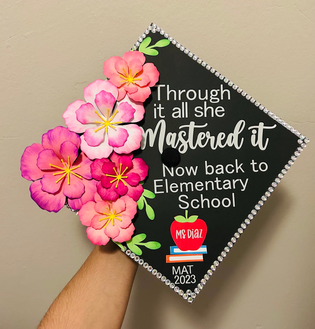 Graduation Cap Topper Paper Flower Graduation Topper Education