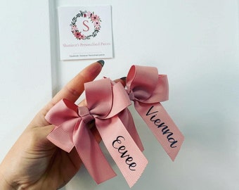 Rose pink hair bows (Pack of 2)