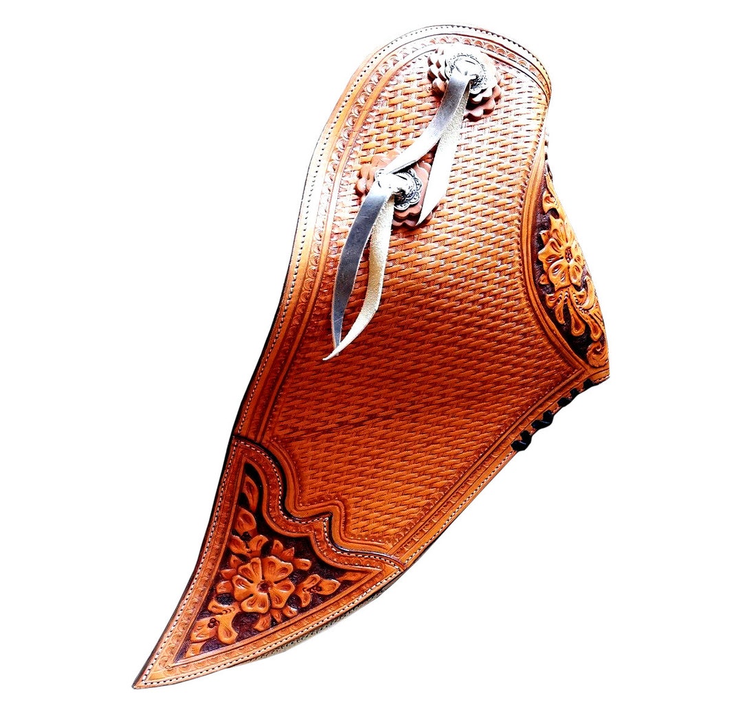 Western Tapaderos Stirrups Handmade Sewn Leather Floral - Etsy