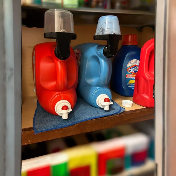 Laundry cup holder with drain