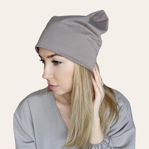 Cotton Slouchy Beanie: Women&#39;s Jersey Knit Hat