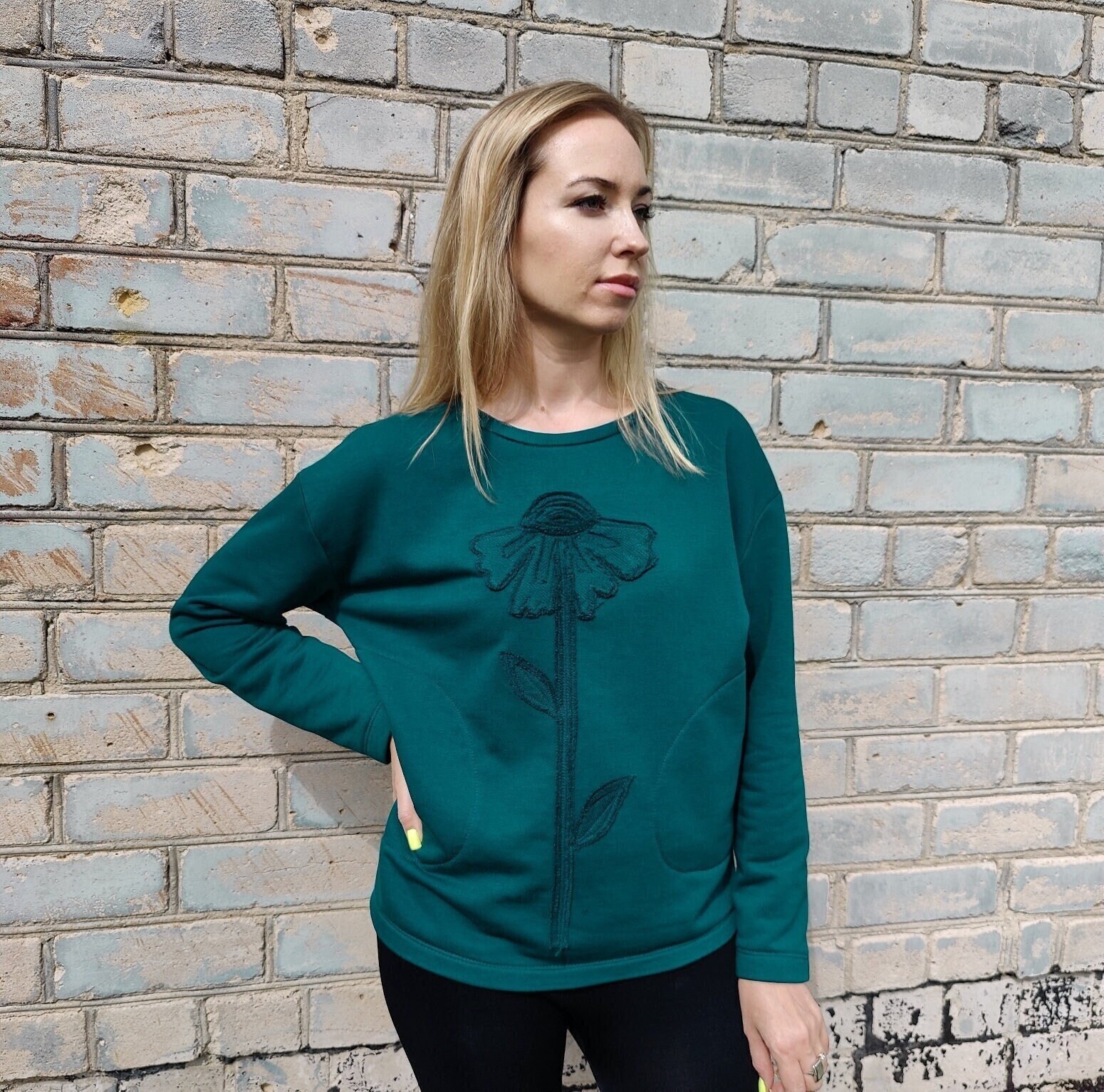 Cute embroidered sweatshirts store