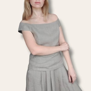 Linen Off-Shoulder Top: Elegant Summer Bardot Shirt