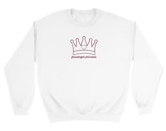 Deluxe geborduurd passagiersprinses-sweater met ronde hals