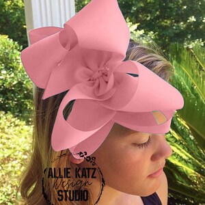 Pink Double Stack xlarge solid boutique 6” or 8&quot; boutique bow, jumbo hair bow, hair bow for girls, hair bow, baby, big girl