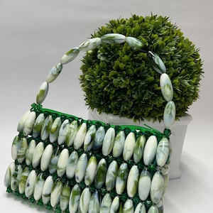 Bolso de cuentas Candy Pop para salidas y ocasiones especiales: diseño de cuentas con detalles de mármol únicos