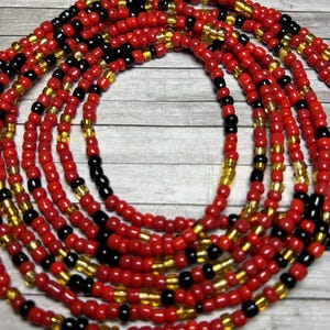 Red waist bead collection African tie-on  Waist Beads for Women Weight Loss  Waist Jewelry Belly Bead Body Chain Jewelry for Women