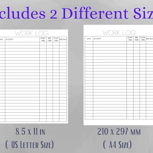 Printable Work | Time Log and Tracker | Activity Hours Log Printable ...