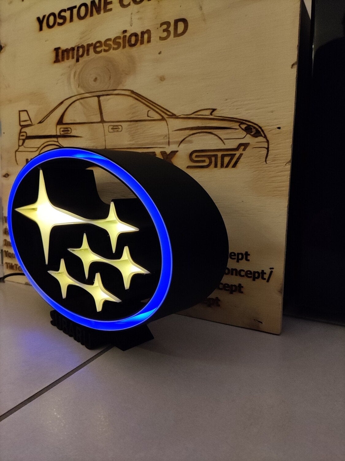 Connected Illuminated Sign Subaru Logo Format: 300 - Etsy