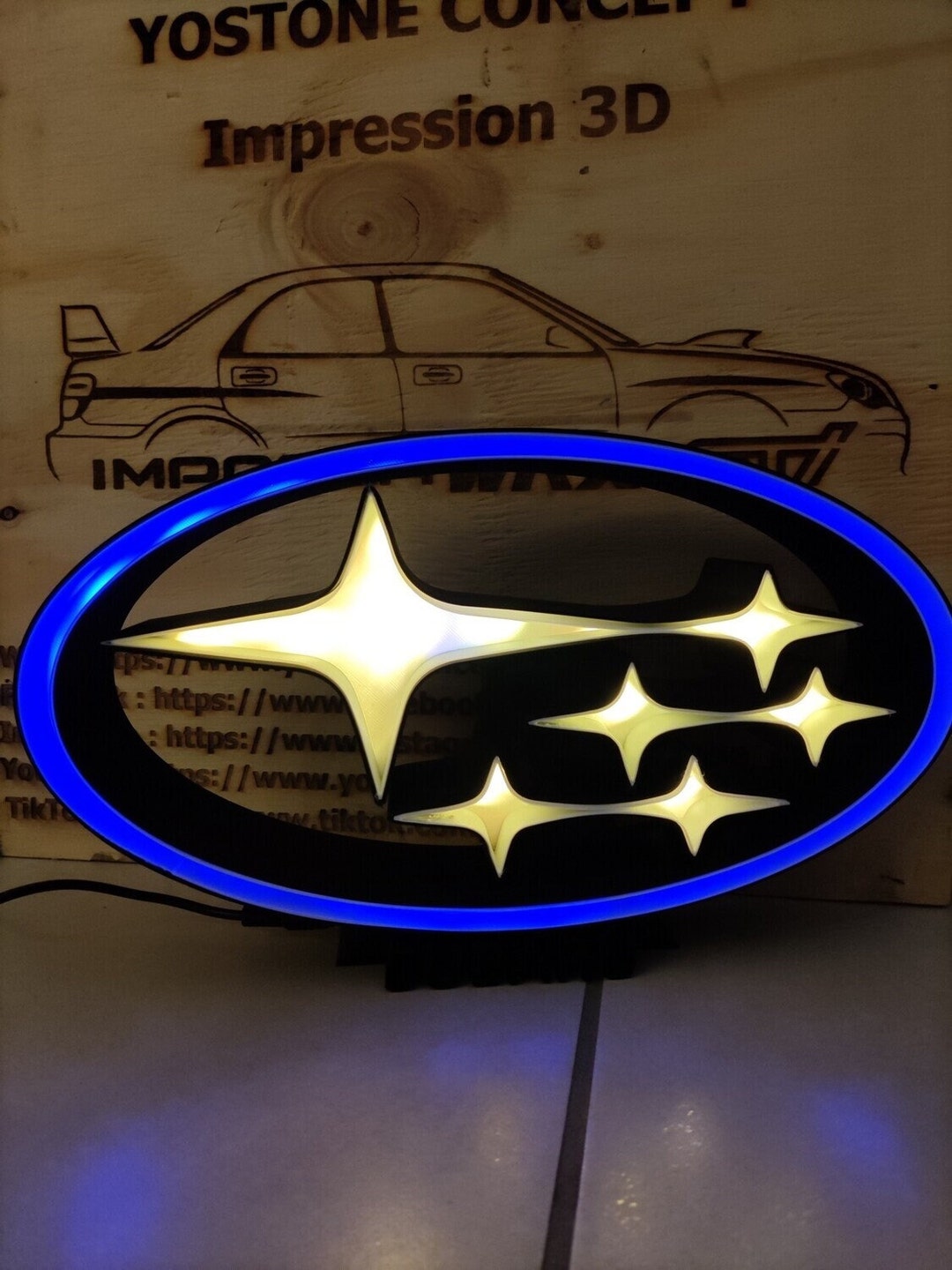 Enseigne Publicitaire Subaru Logo – Plaque Alu Dibond 48x60cm – Neuve