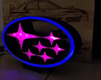 Connected Illuminated Sign Subaru Logo Format: 300 - Etsy