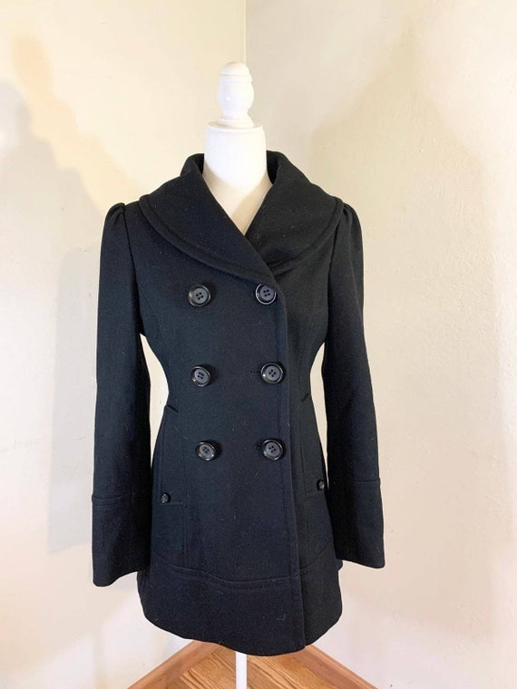 guess black pea coat