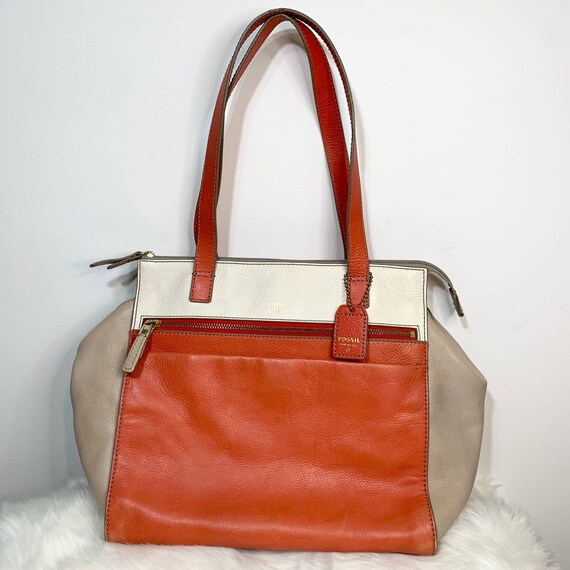Fossil Orange Leather Handbags - Etsy