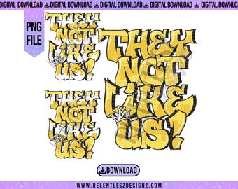 They Not Like Us Yellow, Gold, Black, White, Trojan Colors, Graffiti Design, T-shirt Design, Tshirt