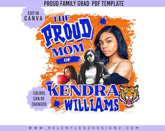 Proud Family Grad T-shirt Design Template, Canva Editable (PDF)