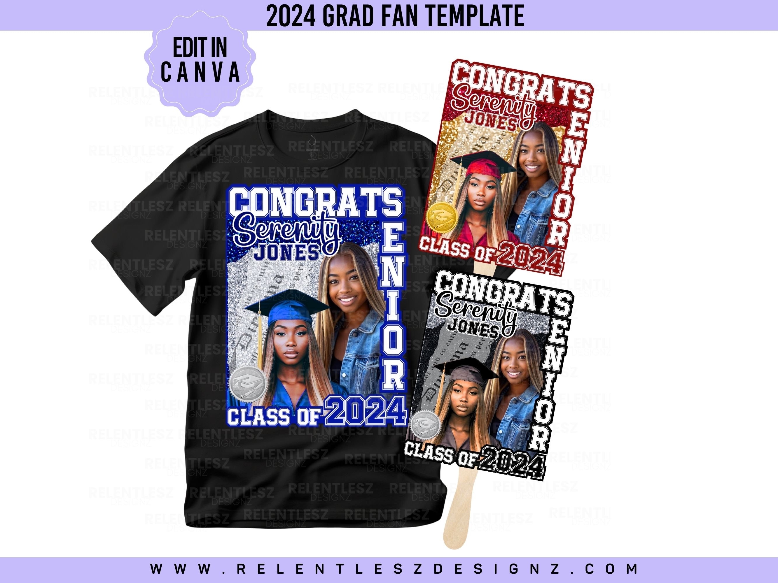 Editable Graduation Fan Template, Canva Pro Required (PDF) - Etsy