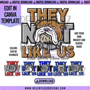Not Like Us Bulldogs Sports Template, Shirt Design, Tshirt, Bulldog, Mascot, Editable In Canva
