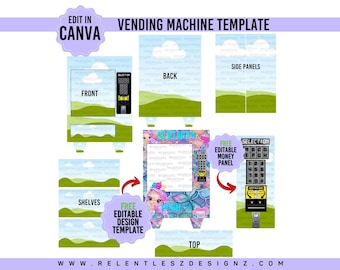 自動販売機テンプレート、Canvaで編集（PDF）