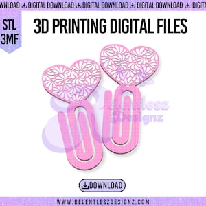 Talavera Heart Jumbo Paper Clip STL File, 3D Printable, 3MF File Included