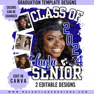 Graduation Template, Digital Download, T-shirt Design, Grad Template, Grad Szn, Senior Template,  Edit In Canva Template, Pdf, Png 2 Files