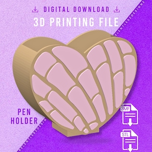 File di stampa 3D del portapenne a forma di conca a forma di cuore (STL, 3MF)