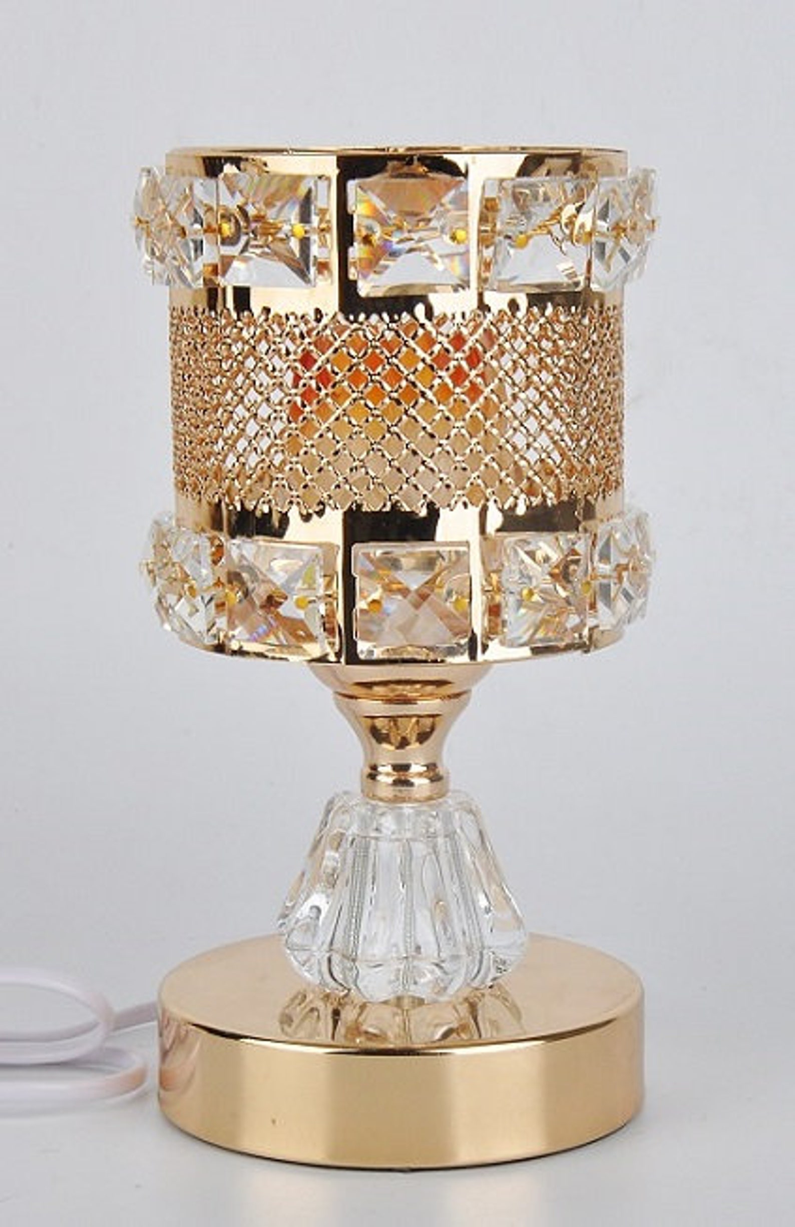Gold and Crystal Oil Burner Elegant Gold Wax Warmer Crystal Etsy