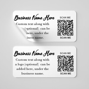 Custom QR Code Business Stickers - Personalized with Logo & Text