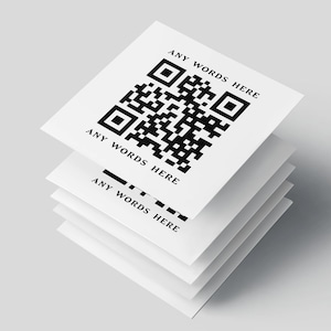 Cartes de visite ou autocollants brillants avec code QR personnalisés - Emballage personnalisé