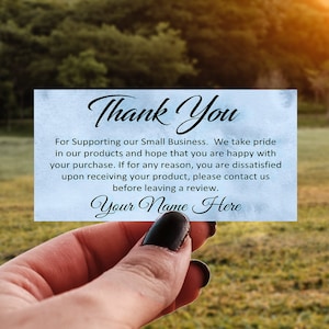 Tarjetas de agradecimiento personalizadas en acuarela - Empaques para pequeñas empresas
