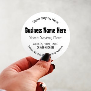 Custom Business Stickers -Small Business Thank You Glossy Round Labels -Printed Personalized Product Packaging -Logo -Black and White