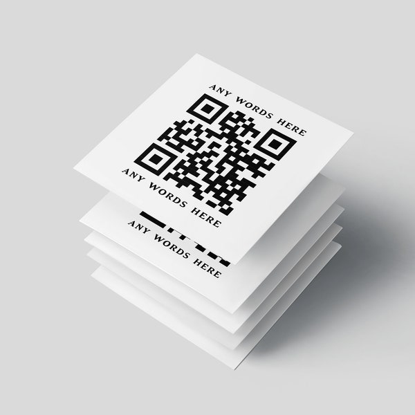 Custom QR code- Square Thank You Business Cards or Stickers/labels- Glossy- Personalized Packaging- Small Business- Positive etsy Reviews