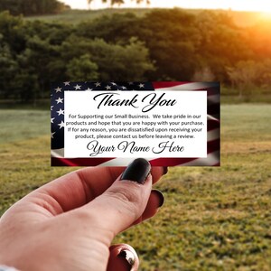 Aangepaste rechthoekig Bedankt voor je visitekaartjes Inserts-Rood Wit en Blauw Gepersonaliseerde Rechthoek-Kleine Bedrijven-Positieve Etsy Recensies