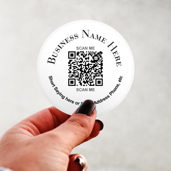 Custom QR code- Round Thank You for your Business Stickers- Glossy Labels- Personalized Packaging- Small Business- Positive etsy Reviews