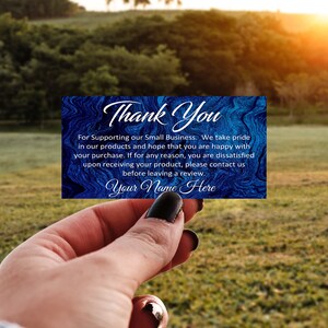 Remerciements rectangulaires personnalisés pour vos cartes de visite - Rectangle personnalisé marine - Petites entreprises - Emballage de produit Avis etsy positifs